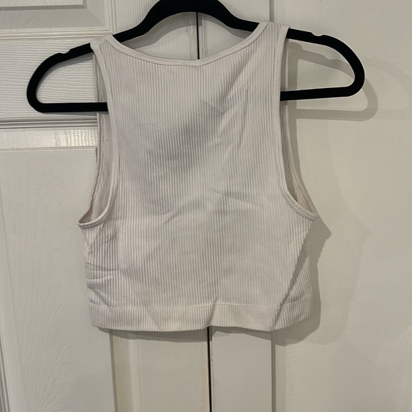 White Ribbed Tank Top - Picture 2 of 3
